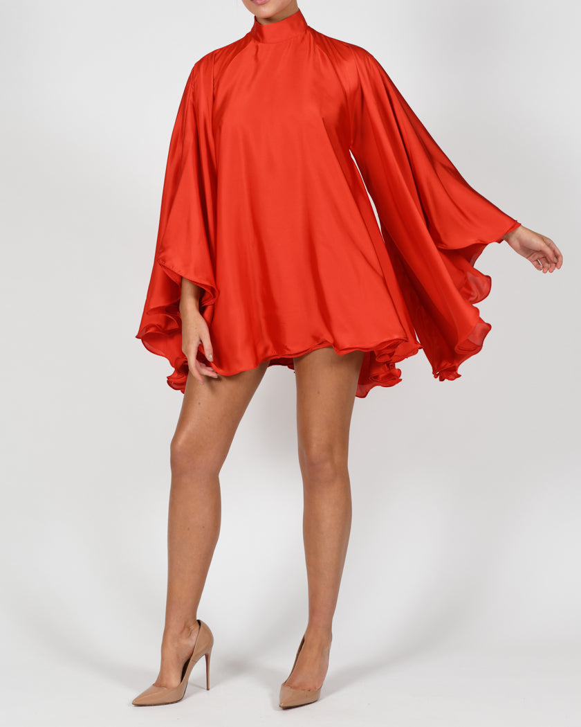 High Neck Lorena Dress in Red – The ...